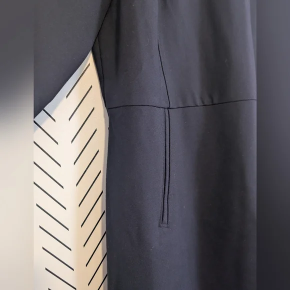 SPANX perfect aline 3/4 sleeve navy zip dress NWOT - Picture 3 of 11